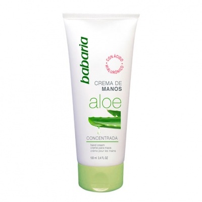 Tubo de creme para mãos Babaria aloe com tampa verde