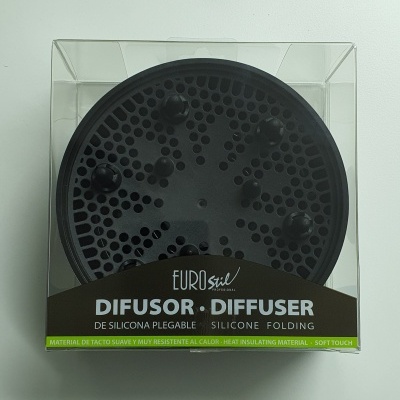 Difusor de silicone dobrável preto em embalagem transparente