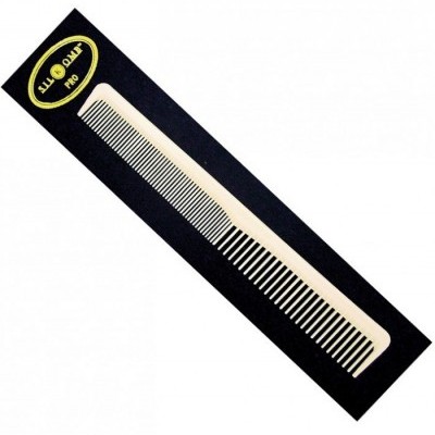 Pente branco em embalagem preta com texto amarelo ELLO ONLY PRO