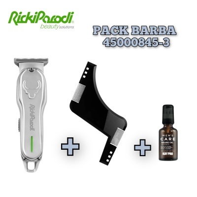 Conjunto de aparador de barba, pente e óleo para barba