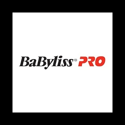 Logótipo BaByliss PRO com texto preto e vermelho