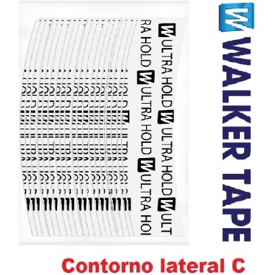 Pacote de fitas transparentes ULTRA HOLD com texto Contorno lateral C