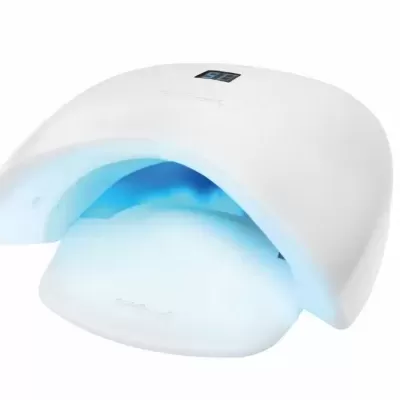 Máquina de manicure branca com luz azul interior