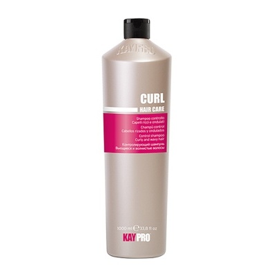 Frasco de Champô KAY PRO CURL com etiqueta rosa