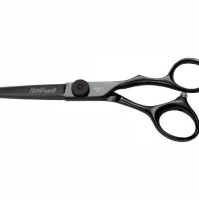 Tesoura profissional preta para corte com punhos ergonómicos