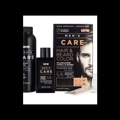 Kit de coloração para cabelo e barba KayPro masculino, preto e branco, com frasco castanho