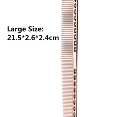 Pente rosa com perfurações e texto de tamanho ao lado