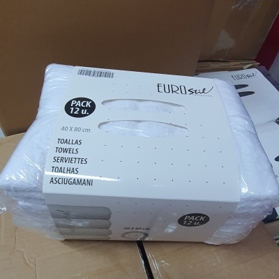 Pacote Eurostil 12 toalhas brancas 40x80 cm