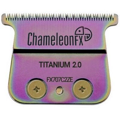 Cabeça de máquina de corte metálica multicolorida com texto Chameleon FX Titanium 2.0