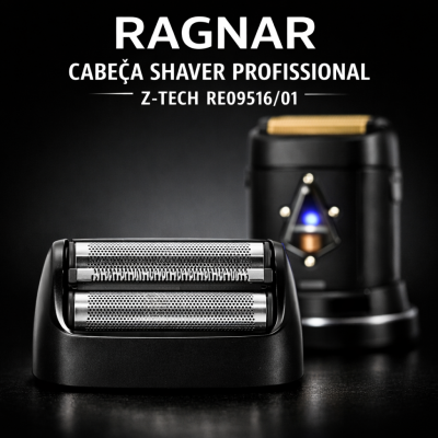 Cabeça de shaver profissional RAGNAR Z-TECH RE09516/01 com lâminas foil metálicas e base preta