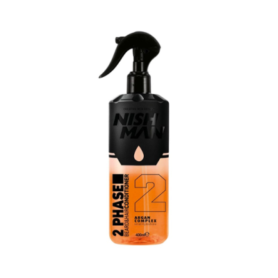 Frasco spray 2 Phase Beard Conditioner NISH MAN laranja e preto