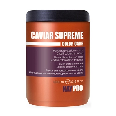 Frasco plástico cobre com tampa preta do produto Caviar Supreme Color Care da Kay Pro