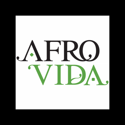 Logótipo com as palavras AFRO VIDA em preto e verde