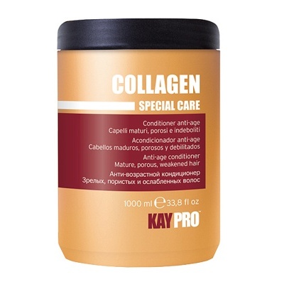 Frasco de tratamento capilar Collagen Special Care da Kay Pro cor creme e vermelho