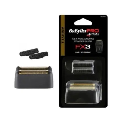 Cabeça de máquina de barbear BaBylissPRO Artists FX3 com lâminas de substituição em embalagem preta