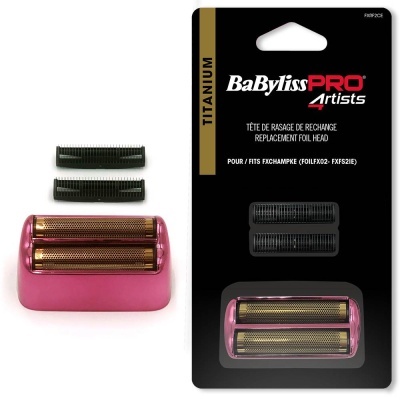 Cabeça de substituição para aparelho de barbear BaByliss PRO Artists cor rosa com lâminas de titânio e embalagem preta