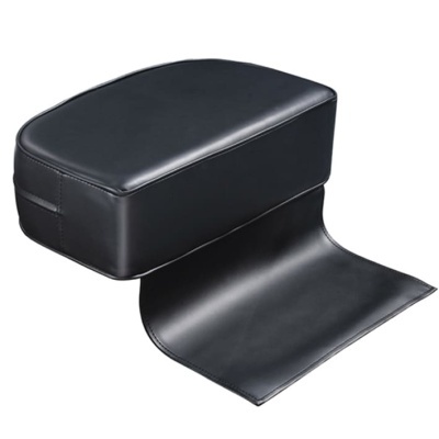 Apoio de braço preto em couro com extensão acolchoada