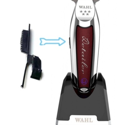 Máquina de cortar cabelo Wahl Detailer com base de carga e escova de limpeza preta