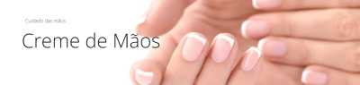 Promoção de creme de mãos com mãos femininas e unhas cuidadas