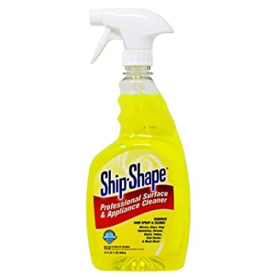 Frasco pulverizador amarelo com rótulo Ship Shape Professional Surface & Appliance Cleaner