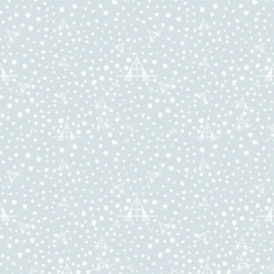 padrão azul claro com manchas brancas e tendas estilizadas