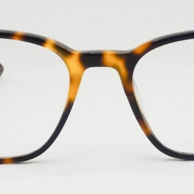 Óculos de armação tartaruga com lentes transparentes