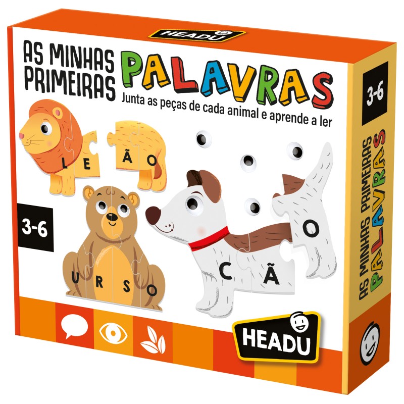 Caixa de jogo educativo com animais e letras para crianças dos 3 aos 6 anos