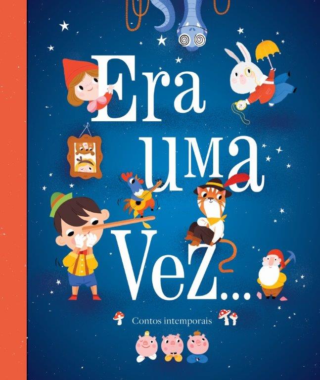 Capa de livro infantil com personagens de contos de fadas e texto Era uma Vez