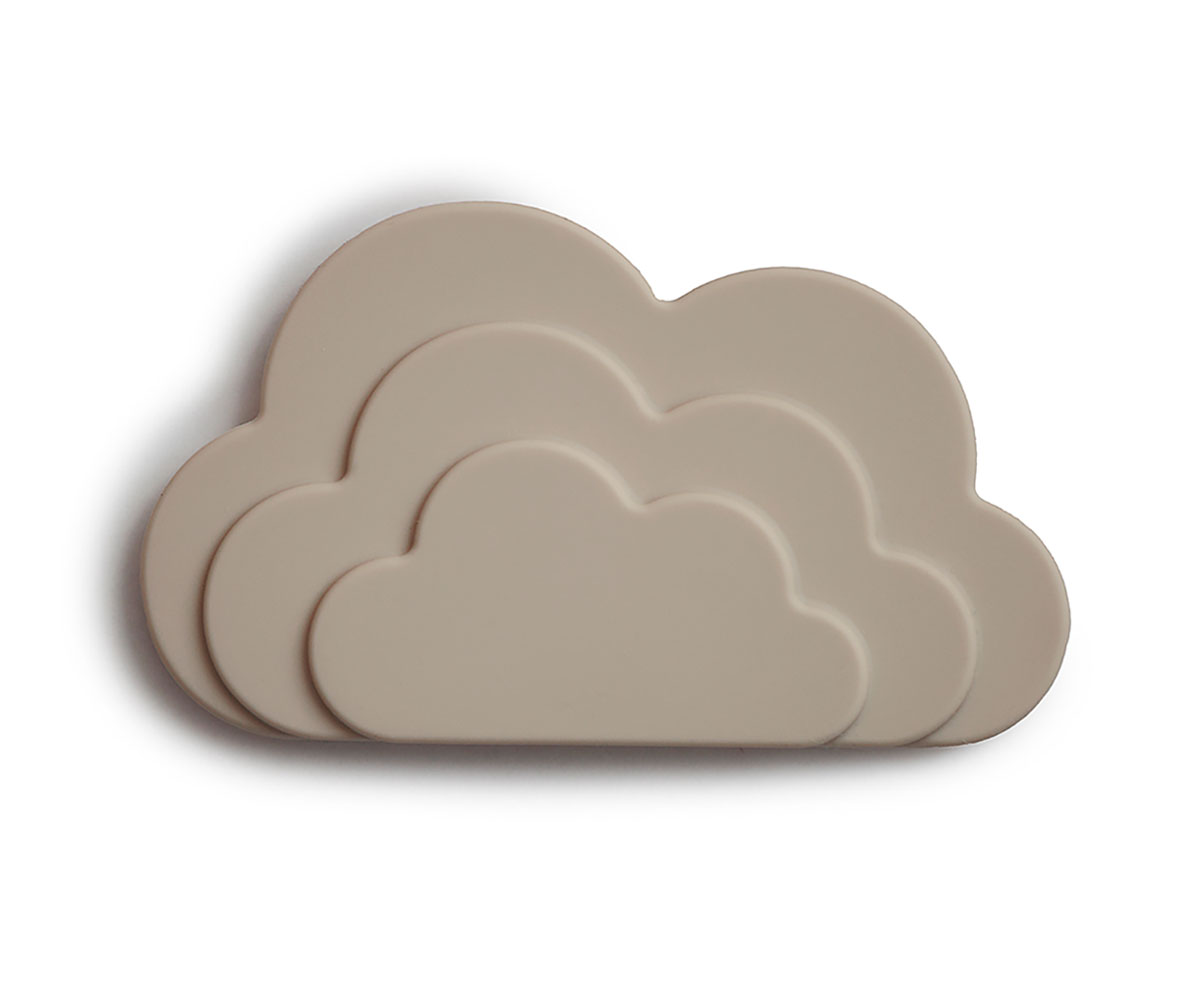 Suportes de silicone bege em forma de nuvem