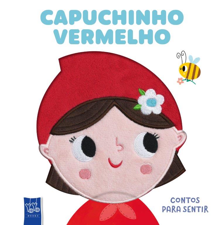 Desenho de boneca com gorro vermelho e texto em fundo branco
