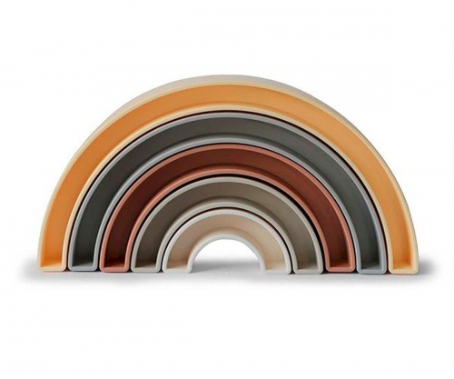 Brinquedo de arcos empilháveis de silicone coloridos