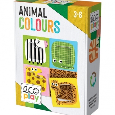 Jogo de cartas ANIMAL COLOURS com imagens de animais coloridos para crianças de 3 a 6 anos