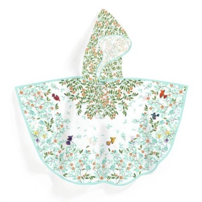 Capa de banho para criança com capuz com padrão floral e borboletas