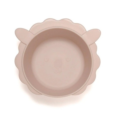 Taça para criança em silicone rosa claro com forma de ovelha