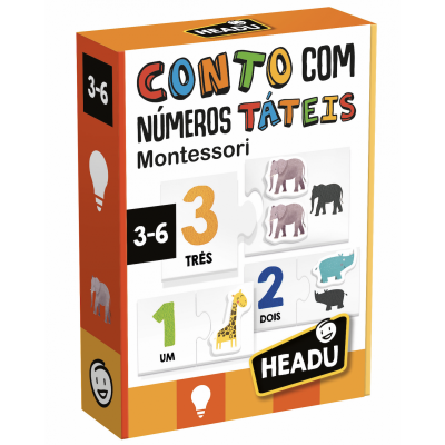 Caixa de jogo educativo com números táteis Montessori para crianças de 3 a 6 anos