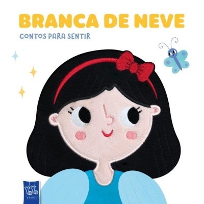 Livro infantil Branca de Neve com ilustração em feltro colorida