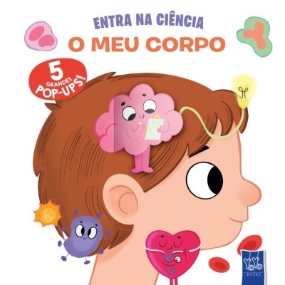Capa do livro infantil 'O MEU CORPO' com ilustrações coloridas e texto