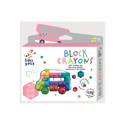 Caixa de giz de cera blocos coloridos Haku Yoka