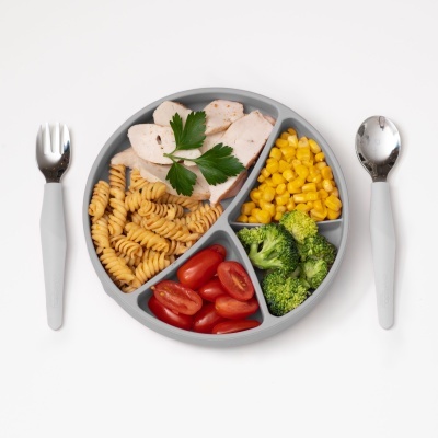 Prato&#x20;em&#x20;silicone&#x20;Grey