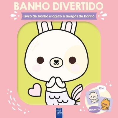Capa de livro infantil BANHO DIVERTIDO com personagem branco estilo desenho animado e texto em português.