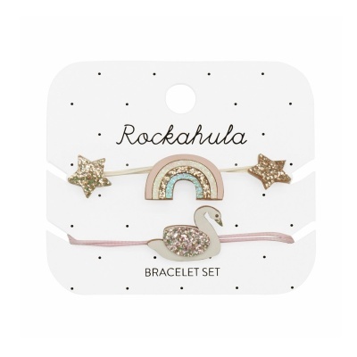Conjunto de pulseiras Rockahula com estrelas, arco-íris e cisne brilhantes