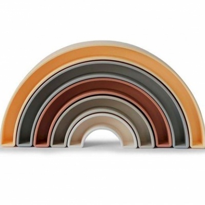 Brinquedo de arcos empilháveis de silicone coloridos
