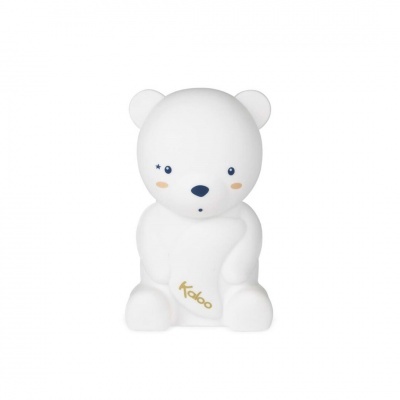 Urso de pelúcia branco com detalhes em preto e rosa