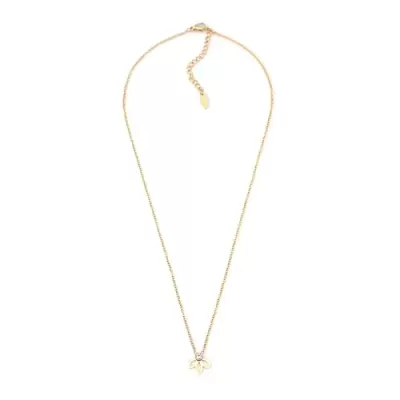 Colar dourado com pendente de flor pequena