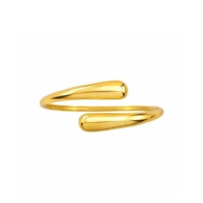 Anel aberto dourado com acabamento liso