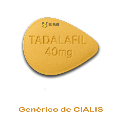 TADALAFIL 40mg (10 comprimidos) Comprimido amarelo com inscrição TADALAFIL 40mg e texto Genérico de CIALIS