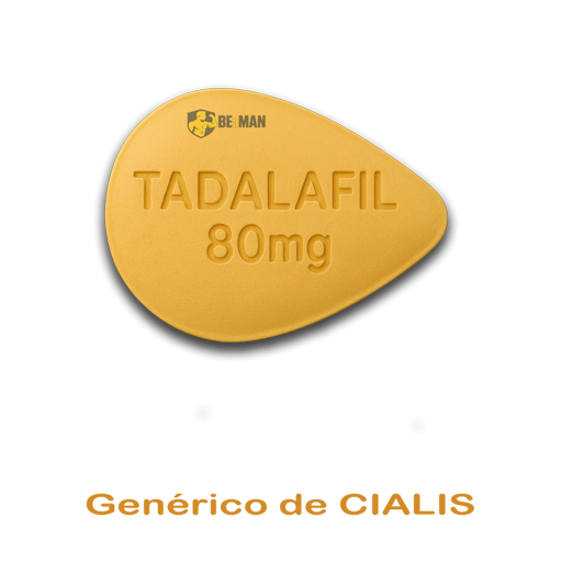 TADALAFIL 80mg (10 comprimidos) Comprimido amarelo TADALAFIL 80mg com texto Genérico de CIALIS