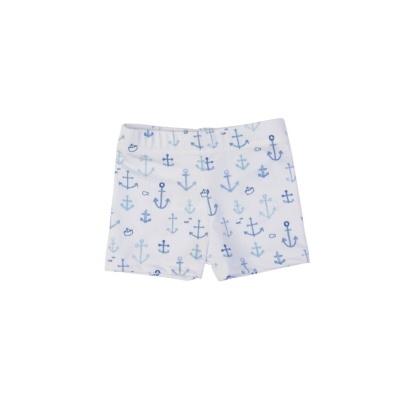 Cuecas de criança brancas com âncoras azuis