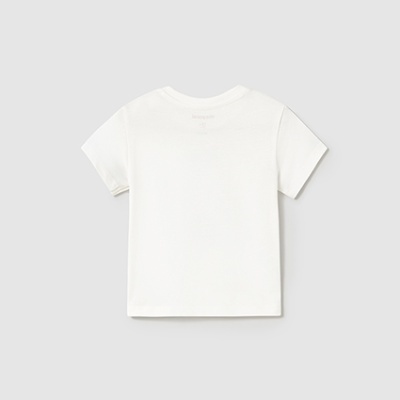 Camisola branca de manga curta vista de trás