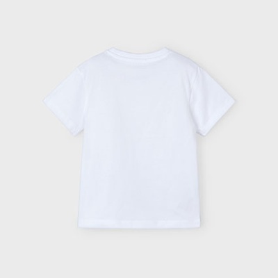 T-shirt branca de manga curta para criança